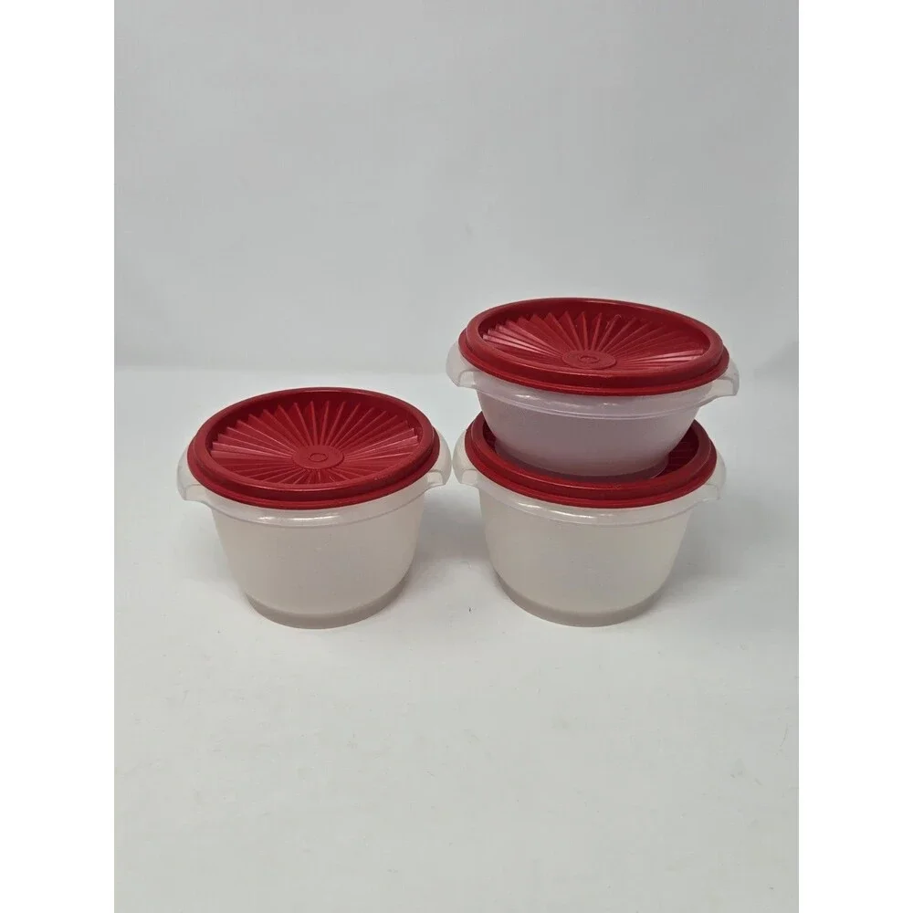 VINTAGE TUPPERWARE MISC LOT OF 34 RED CHRISTMAS FESTIVE FOOD STORAGE CONTAINERS